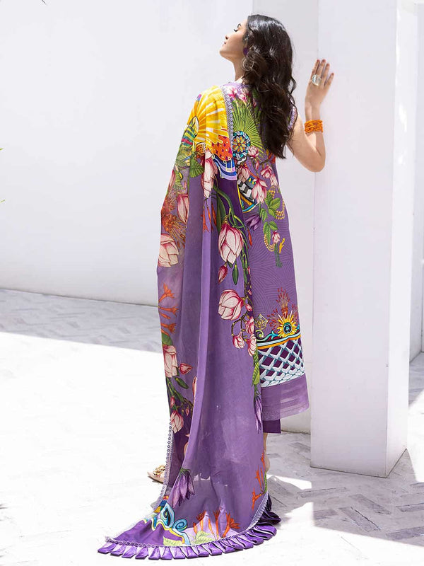 ROOHINAAZ BY MUSHQ UN-STICHED 3PC|Flamingo Fancy 08A