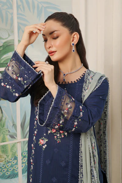 3 PIECE - LUXURY EMBROIDERED PURE SELF COTTON SUIT