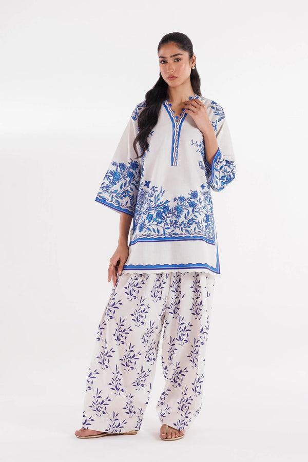 SANA SAFINAZ FESTIVE RTW SS26BSP033P2T Stitched Printed Slub Shirt + Shalwar