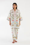 SANA SAFINAZ FESTIVE SS26BSP038P2T Stitched Printed Slub Shirt + Culotte