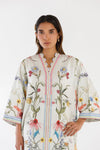 SANA SAFINAZ FESTIVE SS26BSP038P2T Stitched Printed Slub Shirt + Culotte