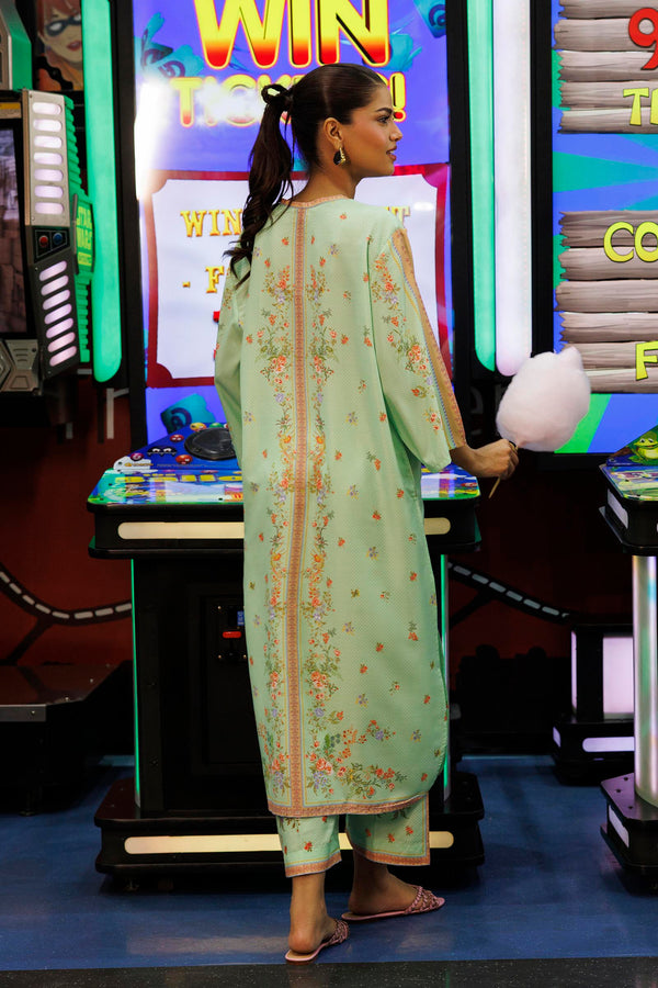 SANA SAFINAZ FESTIVE SS26BSP107P2T Stitched Printed Linen Shirt + Culotte
