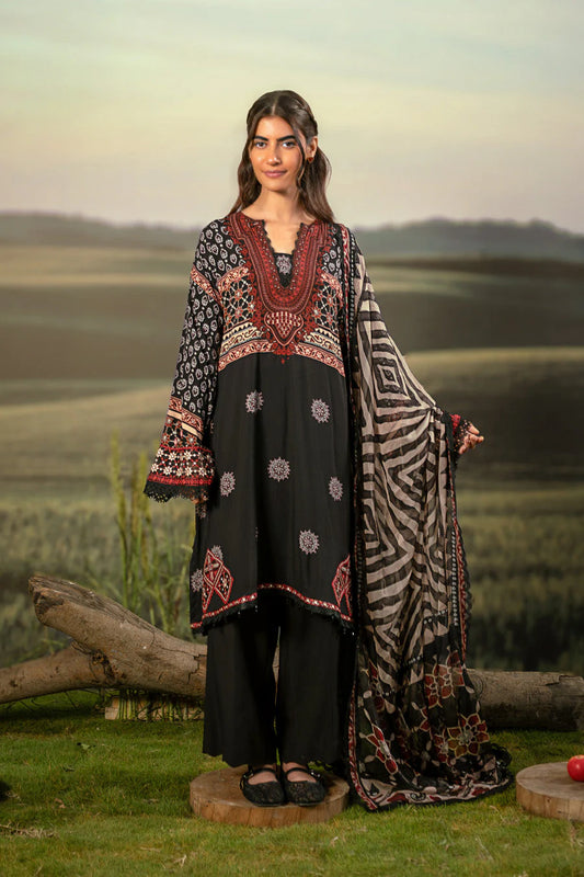 M/BASICS [3 Pc Unstitched Embroidered Arabic Lawn Suit | MB-PFUS25-09A