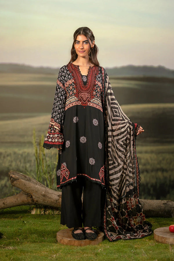 M/BASICS [3 Pc Unstitched Embroidered Arabic Lawn Suit | MB-PFUS25-09A