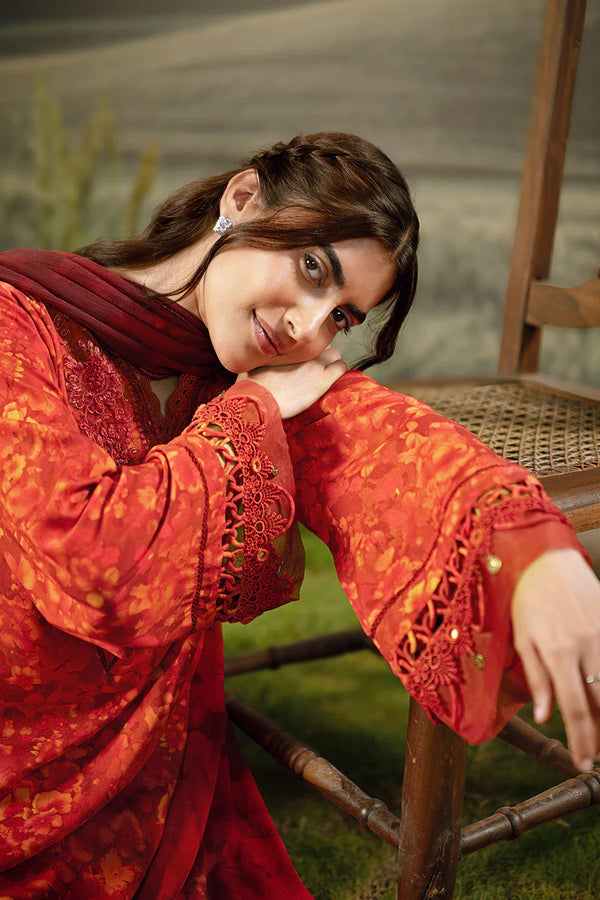 M/BASICS [3 Pc Unstitched Embroidered Arabic Lawn Suit | MB-PFUS25-10B