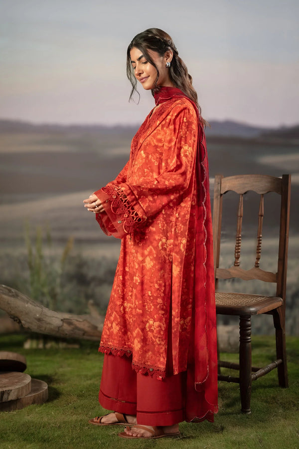 M/BASICS [3 Pc Unstitched Embroidered Arabic Lawn Suit | MB-PFUS25-10B