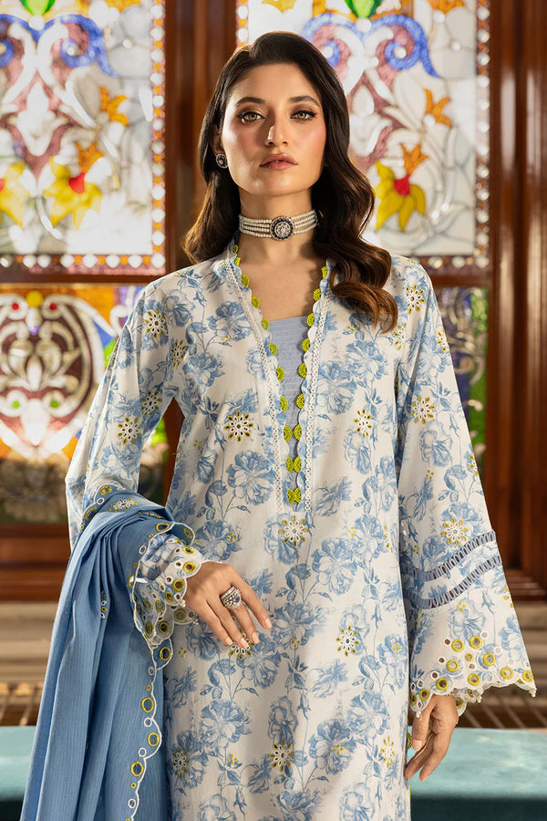 ZELLBURY CHIKANKARI UN-STITCHED 3PC | 4001