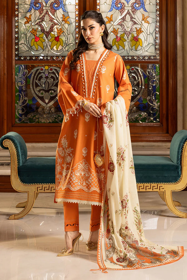 ZELLBURY CHIKANKARI UN-STITCHED 3PC | 4002