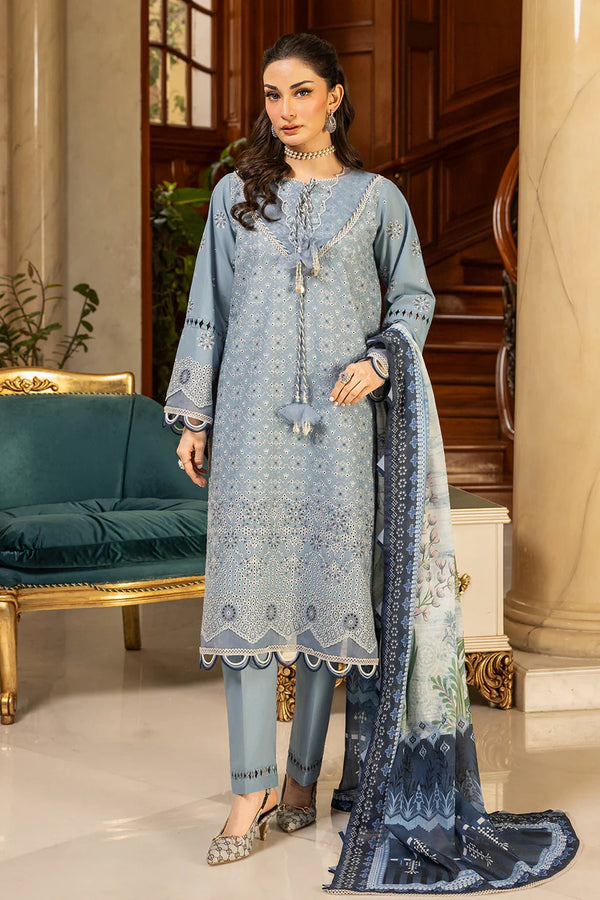 ZELLBURY CHIKANKARI UN-STITCHED 3PC | 4003