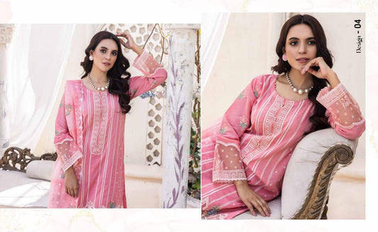BALEEQ BY NOOR'S SWISS SEMI STICHED 3 PC|24- D 04