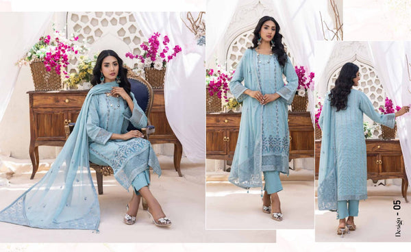 BALEEQ BY NOOR'S SWISS SEMI STICHED 3 PC|24- D 05