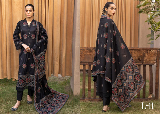 NOOR E CHASHAM BY KHOOBSURAT UN-STICHED 3-PC|L-11