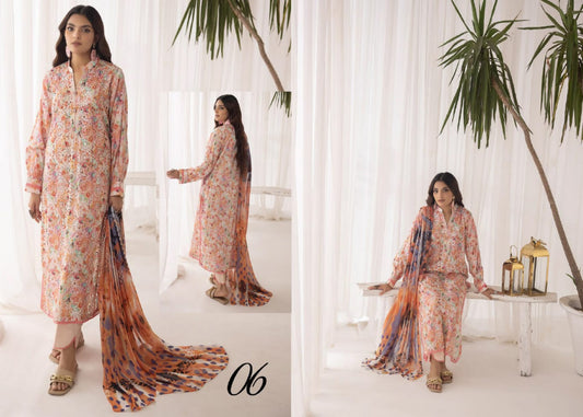 AMELLE BY AALAYA UN-STICHED LAWN|D-06