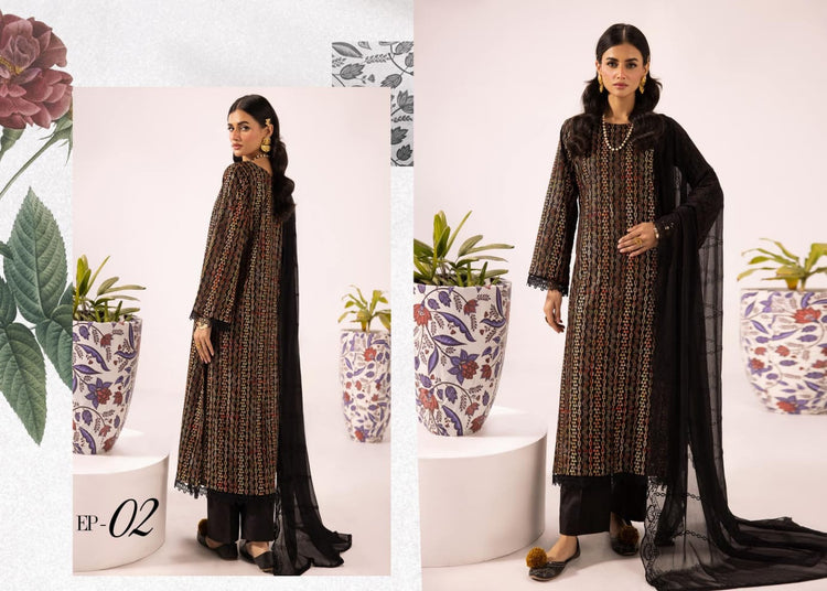 PRINTKARI BY KHOOBSURAT CHIKANKARI UN-STICHED 3 PC|D-02