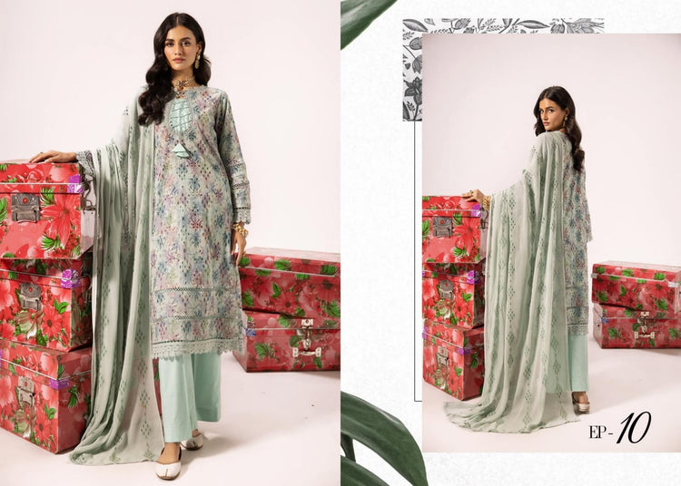 PRINTKARI BY KHOOBSURAT CHIKANKARI UN-STICHED 3 PC|D-10