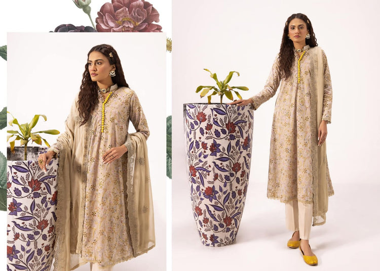 PRINTKARI BY KHOOBSURAT CHIKANKARI UN-STICHED 3 PC|D-11