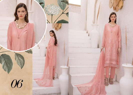 MAHEE'S BY RIAZ ARTS CHIKANKARI UN-STICHED 3PC|D-06