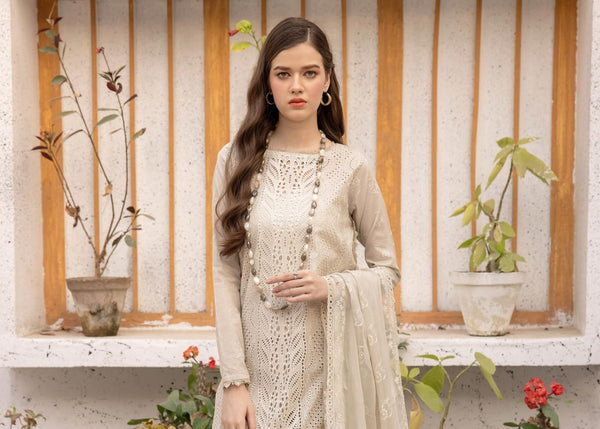 MAHEE'S BY RIAZ ARTS CHIKANKARI UN-STICHED 3PC|D-02