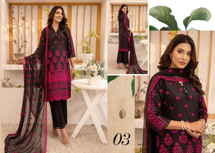 MAHEE'S BY RIAZ ARTS CHIKANKARI UN-STICHED 3PC|D-03