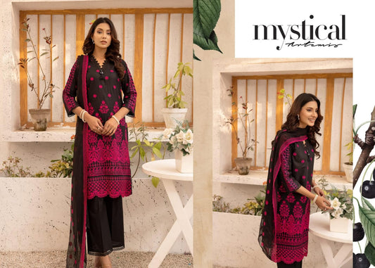 MAHEE'S BY RIAZ ARTS CHIKANKARI UN-STICHED 3PC|D-03