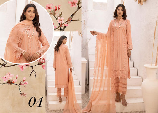 MAHEE'S BY RIAZ ARTS CHIKANKARI UN-STICHED 3PC|D-04