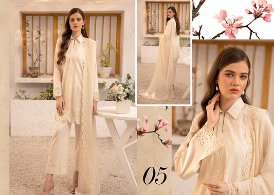 MAHEE'S BY RIAZ ARTS CHIKANKARI UN-STICHED 3PC|D-05