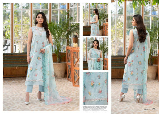 BLOOMY BLOSSOM BY GULJEE UN-STITCHED 3PC| D-05