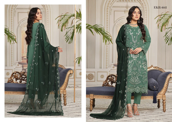 ALISHBA PREMIUM SEMI-STITCHED CHIFFON | D-10