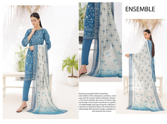 ZAISHA BY BIN HAMEED PRINTED UN-STITCHED 3PC | D-04