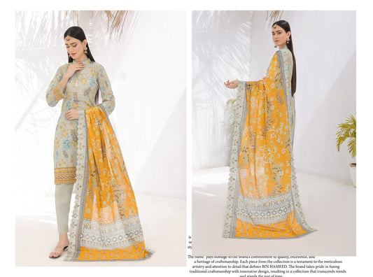 ZAISHA BY BIN HAMEED PRINTED UN-STITCHED 3PC | D-05