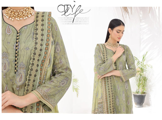 ZAISHA BY BIN HAMEED PRINTED UN-STITCHED 3PC | D-06