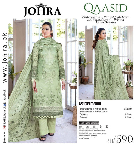 QAASID BY JOHRA UN-STITCED 3PC | D-JH-590