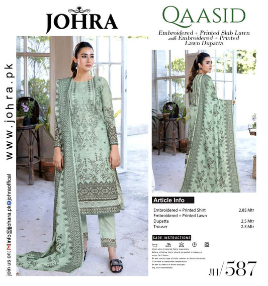 QAASID BY JOHRA UN-STITCED 3PC | D-JH-587