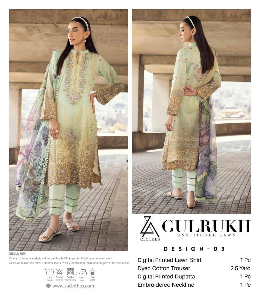Gul Rukh Ab GULRUKH LAWN UN-STITCHED 3PC | D-03 – Siyaab Lawn Hub