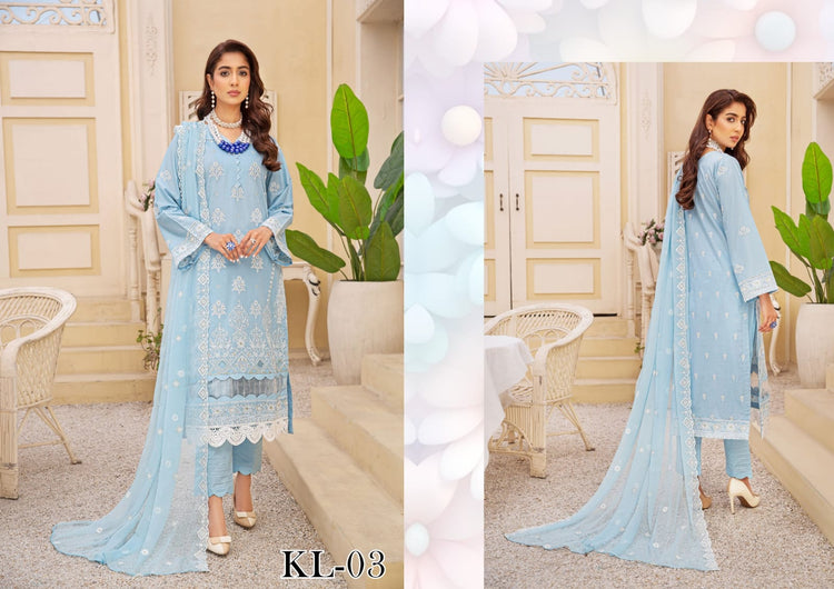 LAWNKARI BY KHOOBSURAT UN-STITCHED 3PC | D-KL-03