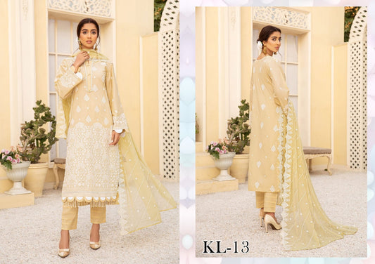 LAWNKARI BY KHOOBSURAT UN-STITCHED 3PC | D-KL-13