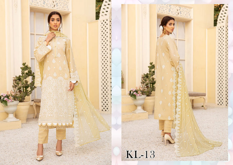 LAWNKARI BY KHOOBSURAT UN-STITCHED 3PC | D-KL-13