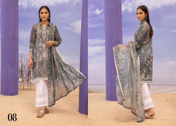 ZARKIS BY RIAZ ARTS UN-STITCHED 3PC | D-08