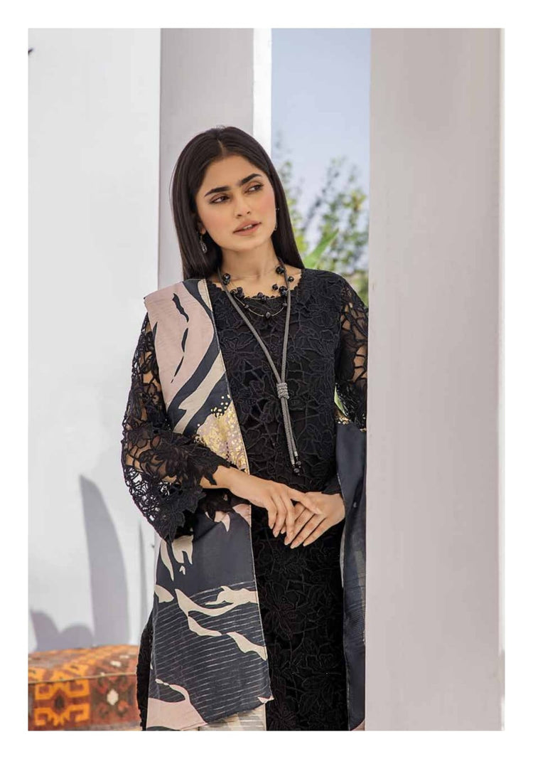 ZAFREEN BY ZARA ALI SEMI STITCHED 3PC | D-01