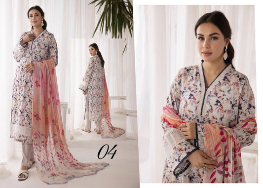 AMELLE BY AALAYA UN-STICHED LAWN|D-04