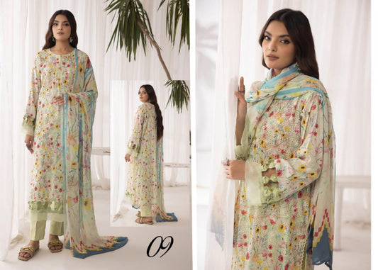 AMELLE BY AALAYA UN-STICHED LAWN|D-09