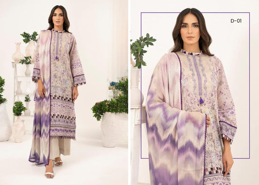 MINA BY GULJEE UN-STITCHED 3PC | D-01