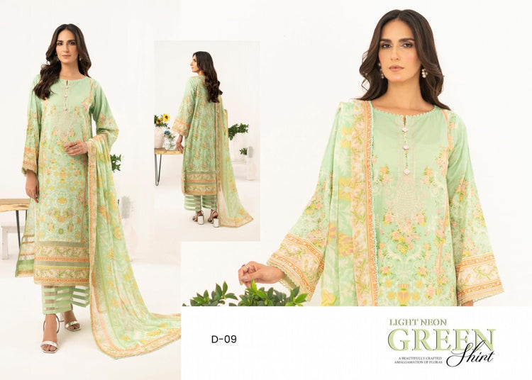 MINA BY GULJEE UN-STITCHED 3PC | D-09