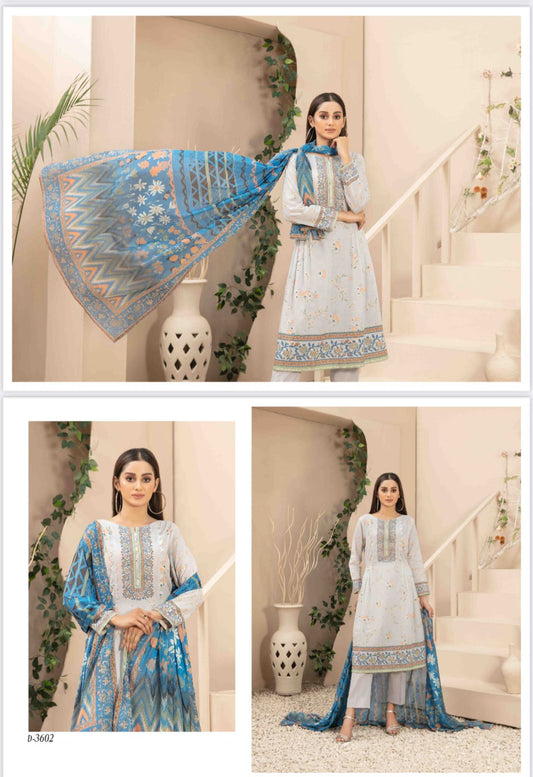 TIYANI BY TAWAKKAL UNSTITCHED LAWN DU-3596