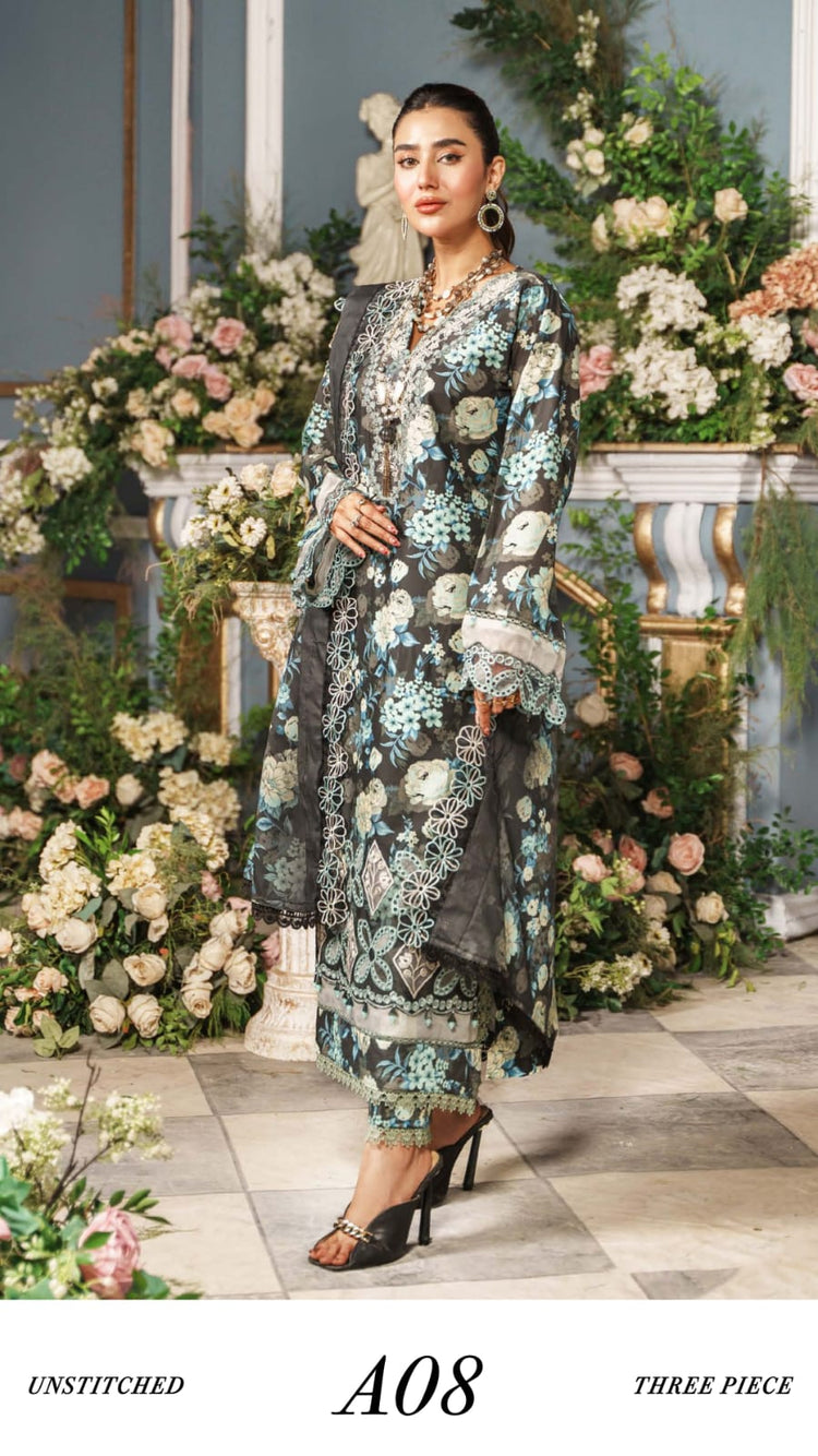 PRINTKARI BY ALZOHAIB CUTWORK UN-STITCHED 3PC | D-08