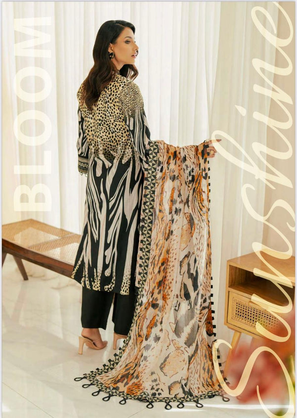 SUNSHINE BLOOM - COTTON SILK | UN-STITCHED-3PC | S-08