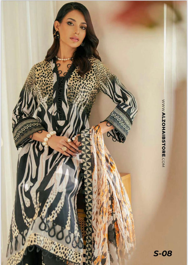 SUNSHINE BLOOM - COTTON SILK | UN-STITCHED-3PC | S-08