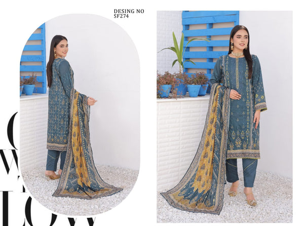 MONICA BY RANA ARTS UN-STITCHED 3PC | D-04