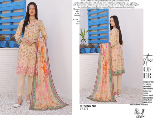 MONICA BY RANA ARTS UN-STITCHED 3PC | D-06