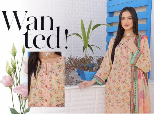 MONICA BY RANA ARTS UN-STITCHED 3PC | D-06